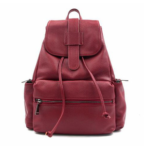 Moda Vintage borsa rossa <span class=keywords><strong>donna</strong></span> escursionismo <span class=keywords><strong>zaino</strong></span> in pelle per Laptop per la vita quotidiana - Product Image 1