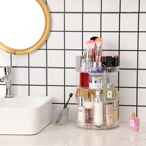 Factory Hot Sale Modern Square Diamond Cosmetic Storage Display Case Transparent 360 Rotating Acrylic <b>Makeup</b> Organizer - Product Image 3