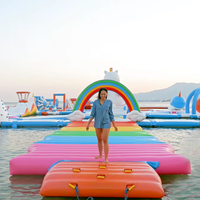 Grand château gonflable personnalisable de videur de sports aquatiques nouveau parc aquatique flottant de conception pour l'amusement par la mer ou le lac