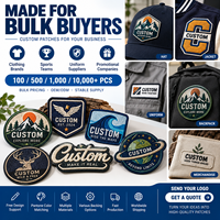 Écussons brodés personnalisés en tissu sergé avec fil de polyester pour chapeaux, vestes, sacs, uniformes, badges à coudre ou à repasser