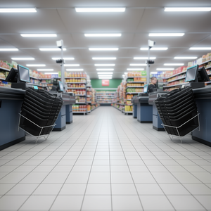 Juego de 12 Cestas de Compras Portátiles de Metal Negro con Asas para Supermercados, Tiendas Minoristas y Compras de Abarrotes - Product Image 2