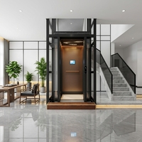 Ascenseur domestique 3 portes en verre, fourni par le fabricant pour les projets de villas de luxe et les distributeurs mondiaux