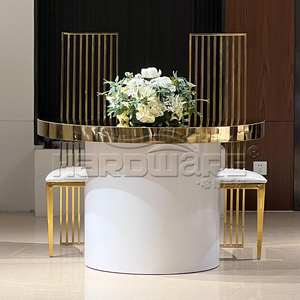 Bán buôn đồ nội thấ<span class=keywords><strong>t</strong></span> sang trọng cô dâu và chú rể vàng hàng đầu thép không gỉ sự kiện tiệc cưới Bảng - Product Image 1