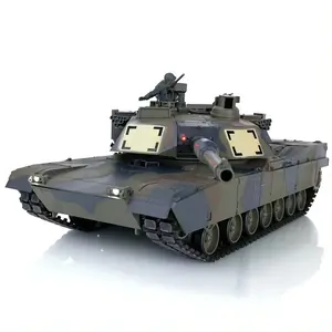 Heng Long 1/16 Scale 7.0 Plastic M1A2 Abrams Barrel Recoil 3918 RC Tank W/ Battery Radio Charger BB Shoot Army Toys Boy