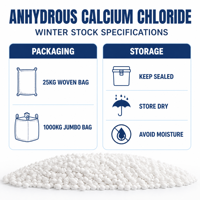 Chlorure de calcium anhydre en poudre, haute pureté, qualité industrielle, produit chimique