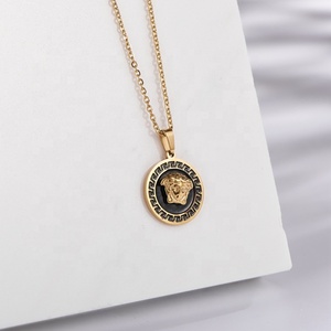 18K Gold <strong>Medusa</strong> <strong>Necklace</strong> <strong>Medusa</strong> Pendants Stainless Steel Mens Pendant <strong>Necklace</strong> - Product Image 3