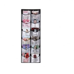 24-Cell Non-Woven Cloth <b>Shoe</b> Storage Bag New Black and White Rhombus Design Hanging Hanging at the Back of the Door - Product Image 2