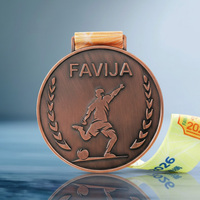 Médailles de football en métal avec motif de joueur de football en relief, alliage de zinc, émail, plaqué bronze, personnalisation de médailles de football