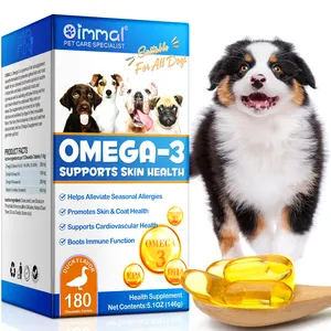 Oimmal 180 Chewable Tablets Pet Supplement Duck Flavor Omega 3 Fish Oil Pills For Dogs Skin Coat Health