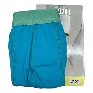 Fozters – Lot de 10 boxers mi-hauts pour homme, 100 % coton tissé respirant, design uni avec ceinture à logo, taille adulte, blanc uni - Product Image 5