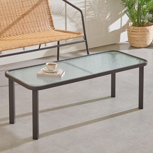 Heavy Duty Glass Top Metal Coffee <b>Table</b> for Indoor and Outdoor Use Strong <b>Iron</b> Frame Center <b>Table</b> Furniture with Tempered Glass - Product Image 1