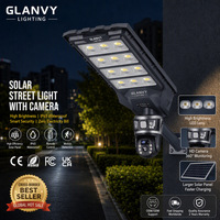 Lampadaire Solaire 5000 Watts avec Caméra CCTV WiFi 4G, Grand Panneau Solaire Pliable Tout-en-un, LED Extérieur pour Route de Village