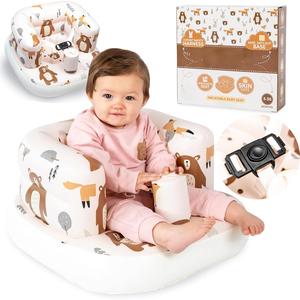 Silla inflable para bebé con arnés de seguridad, bomba incorporada y base antideslizante – Asiento para bebés de 3 a 36 meses, portátil - Product Image 1