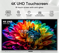 Papan interaktif layar sentuh LCD 75 inci HD 3840x2160, papan tulis pintar untuk rapat mengajar interaktif putih