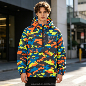 OEM Customized <b>Camo</b> Print Fashion 1/4 Zip <b>Jacket</b> Outdoor Lightweight Waterproof Quick Drying Anti-Uv Windbreaker Pullover <b>Jacket</b> - Product Image 3