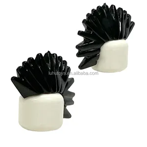 Tùy chỉnh 1 kg xây dựng thành phố khối Phụ kiện sáng tạo nhựa moc gạch có tính năng tóc cảnh sát hat khăn râu ba lô đồ chơi - Product Image 3