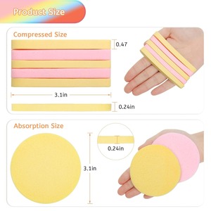 Natural <b>Face</b> <b>Sponges</b> <b>for</b> Cleansing Disposable Facial <b>Exfoliating</b> Pads <b>for</b> Estheticians Compressed <b>Sponges</b> - Product Image 4