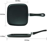 Poêle à frire antiadhésive carrée au design moderne et écologique Passe au lave-vaisselle Batterie de cuisine pour omelette aux œufs Casseroles élégantes