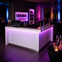 Comptoir de bar à vin en surface solide écologique résistant aux rayures, taille et forme personnalisées, pour villa de luxe, club privé