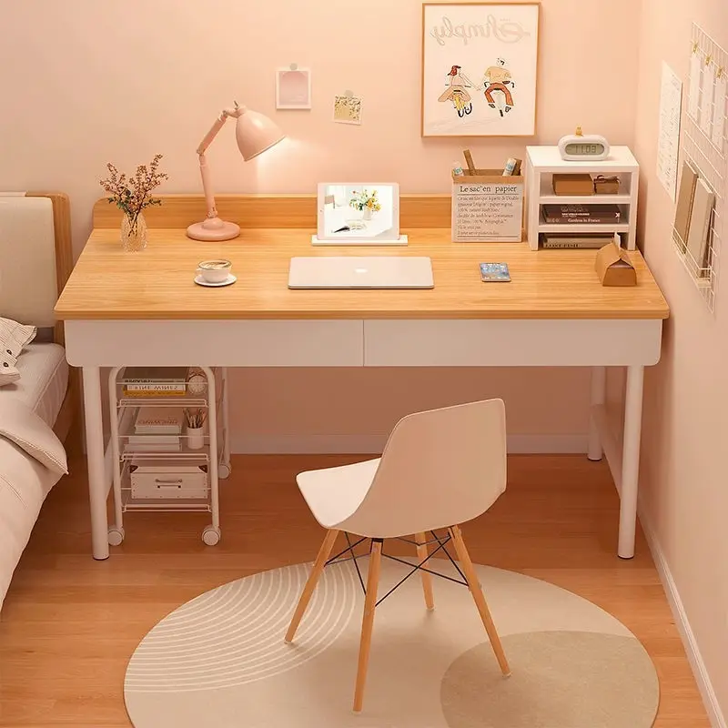 Simple White Computer Desk for Home or Student Use Writing Table for Rental Houses