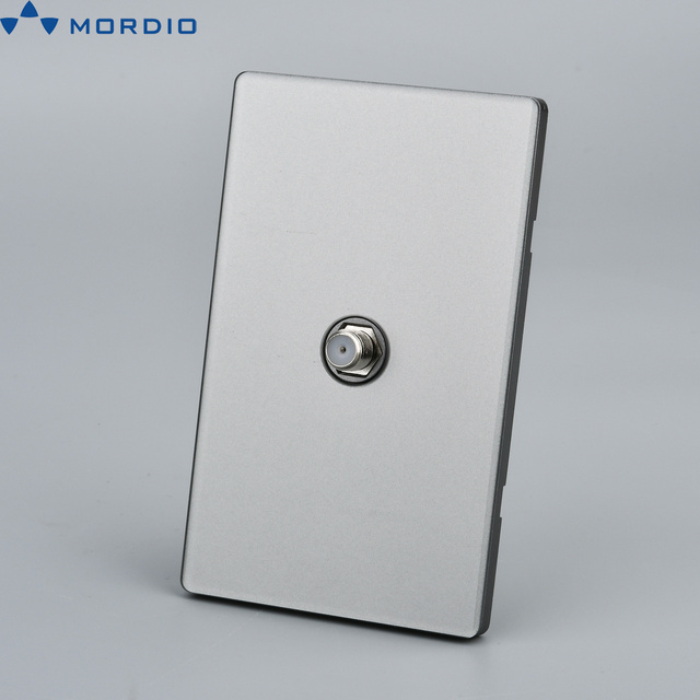 High Quality US Standard Satellite Socket OEM ODM Slim 250V Tempered Glass Grey Power Outlet Wall Socket