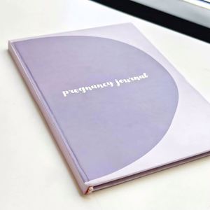 Custom Hardcover Leather Pregnancy Journal with Thread Sewing Binding 80 GSM Customizable A5 Size Gift Option - Product Image 1
