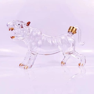 Bouteille en verre en forme de tigre zodiaque à conception personnalisée pour Brandy, Bourbon, whisky, ron, <span class=keywords><strong>Tequila</strong></span> - Product Image 4
