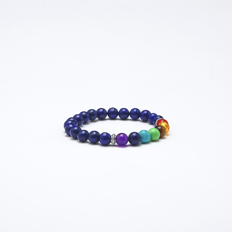 8mm Blue Crystal 7-Color Stone