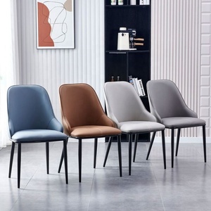 Silla de Comedor Moderna de Lujo Tapizada en Cuero PU, Silla de Comedor Moderna con Patas de <span class=keywords><strong>Metal</strong></span>, Sillas para el Comedor - Product Image 1