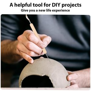 57 יחידות סט כלי פיסול וגילוף מחימר עץ למתחילים ולמומחים - עבודות יד אמנותיות לילדים לבית הספר - צהוב - Product Image 5