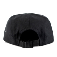 Casquette de camping et de course noire non structurée avec logo brodé, protection solaire, haute qualité, personnalisable, 5 panneaux
