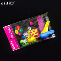 Sac d'emballage en plastique poly pour ballons JiJiD pour fête d'anniversaire, transparent, impression personnalisée du logo, emballage en plastique OPP pour ballons