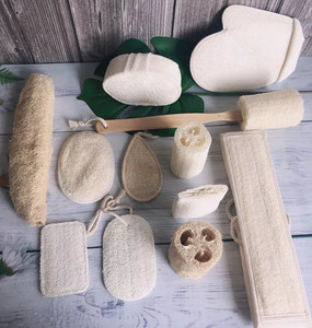 Esponja exfoliante Biodegradable para baño, almohadillas de esponja de Luffa, 100% Natural - Product Image 1