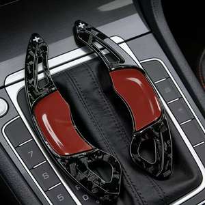 Cubierta de Extensión para Palanca de Cambios en el Volante, Decoración de Fibra de Carbono Forjada, Negro Brillante para VW Golf 7/Lamando GTS/<span class=keywords><strong>POLO</strong></span> GTI - Product Image 2