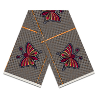 Aksesori sabuk pernikahan tradisional Afrika jubah rambut aksesori kain lilin tisu kupu-kupu bordir benang Combed Batik tenun