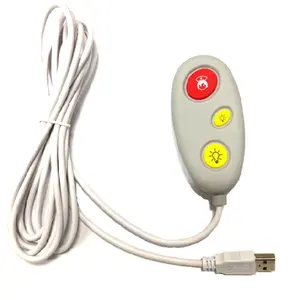 USB Port Silicone Rubber 3 Button Nurse Call Pendant Cable