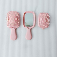 Peigne électrique ionique compact et mignon pour enfants, vente chaude, licorne, miroir amovible, coussin d'air macaron, nylon