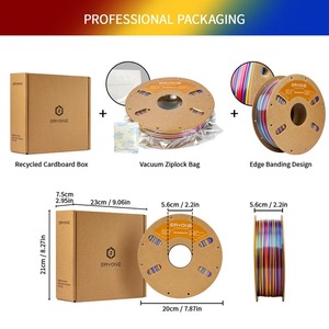 Filament d'impression 3D <span class=keywords><strong>ERYONE</strong></span> PLA <span class=keywords><strong>Silk</strong></span> Twist Rainbow Premium Brillant 1KG Multicolore Matériau d'impression 3D à fort trafic - Product Image 2