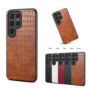 Étui sans fil de luxe Denior en similicuir croco premium, antidérapant, avec une prise en main confortable et des détails soignés pour les séries S26 S25 S24 S23 - Product Image 1