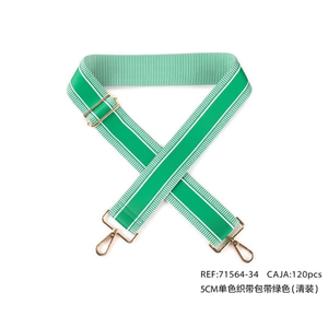 Correa de cincha verde de 5 cm de color sólido para accesorios de bolsos - Product Image 3