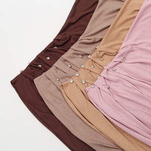 Nueva llegada Premium Modal Jersey Hijab bufanda étnica Bandana con piedras para musulmanes al por mayor Premium Vei pañuelo para la cabeza - Product Image 3