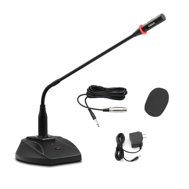 Professional D31 Gooseneck Conference Microphone Cardioid Condenser Mic 48V Phantom Power with 7m XLR Cable for Meeting Room