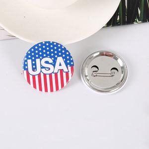 Badge bouton personnalisé avec logo, forme ronde, en métal, avec épingle de sûreté, plaqué or, impression numérique, modèle type - Product Image 2