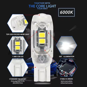Bombillas Led Canbus T10 W5W 168 <span class=keywords><strong>194</strong></span> sin Error luz de estacionamiento Led Lámpara de lectura de cúpula Interior 5SMD 2835 blanco 12V Auto liquidación Blubs - Product Image 2