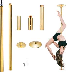 <span class=keywords><strong>Barre</strong></span> de <span class=keywords><strong>Pole</strong></span> <span class=keywords><strong>Dance</strong></span> Rotative <span class=keywords><strong>Portable</strong></span> et Renforcée Dorée pour la Maison - Product Image 3