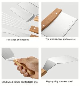 Complete Stainless Steel <b>Grill</b> Cooking Kit for Teppanyaki <b>Metal</b> and Wood Griddle Accessories Minimum Order 2 Pcs - Product Image 4