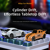 Voiture RC de drift 4x4 2,4 GHz mini 1:64 avec lumières, commande à distance entièrement proportionnelle, volant et accélérateur, voiture jouet en métal, jouet de course en alliage