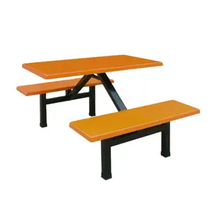 Fiberglass Restaurant Furniture Canteen and Cafe dining table set and chair