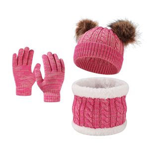 <span class=keywords><strong>Bonnet</strong></span> Chaud d'Hiver en Tricot Épais Doublé Polaire pour Bébé, <span class=keywords><strong>Ensemble</strong></span> <span class=keywords><strong>de</strong></span> <span class=keywords><strong>Gants</strong></span> Chauffants pour le <span class=keywords><strong>Cou</strong></span>, <span class=keywords><strong>Bonnet</strong></span> avec Pompon en Crochet pour Enfants - Product Image 2