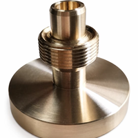 Connecteur de buse à bride industriel OEM personnalisé en laiton 59, usiné de haute précision, finition passivée, à filetage partiel, avec orifice central